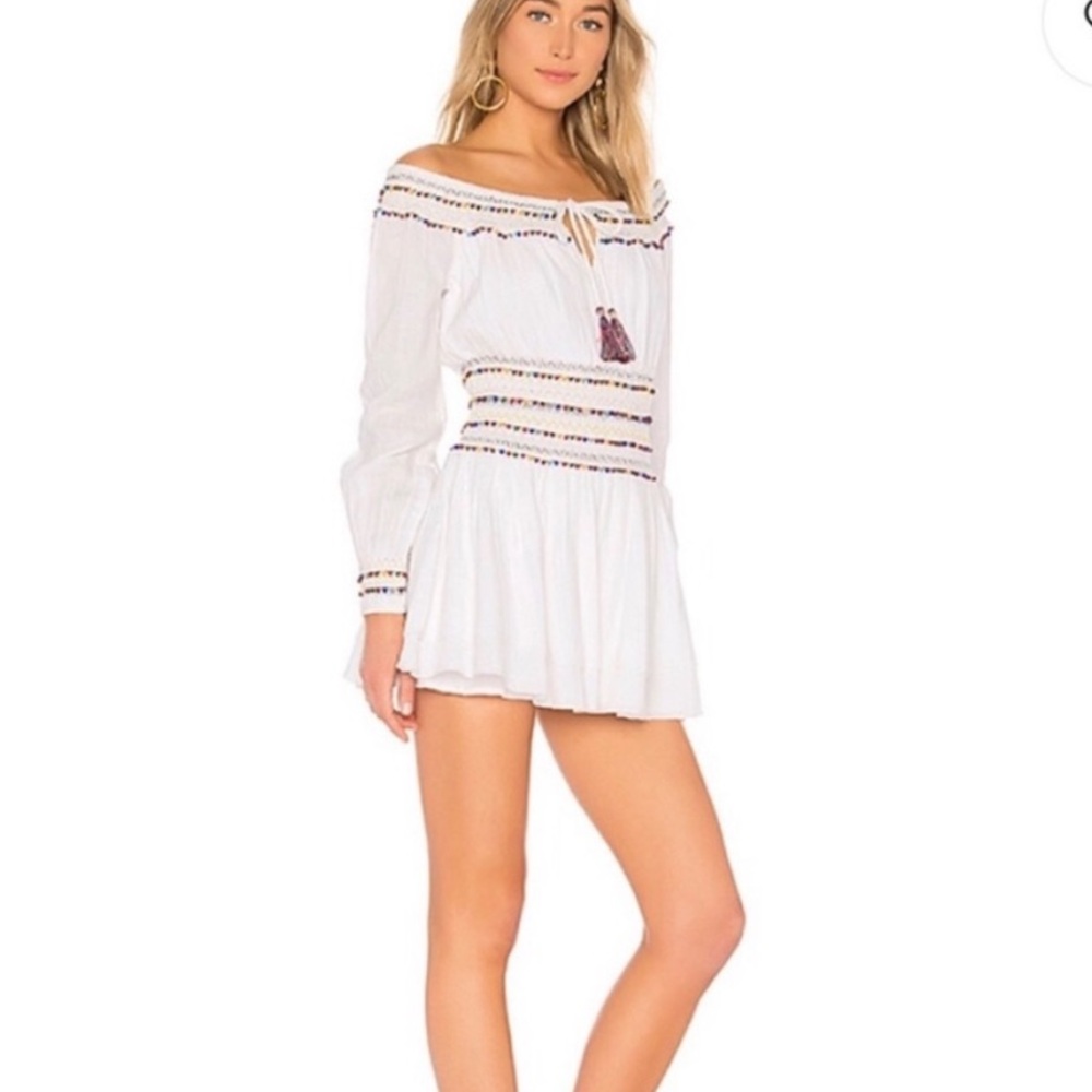 MAJORELLE White and Purple Mini Dress